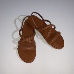 OluKai Tiare Strappy Sandals Womens Size 11 Brown Leather Ankle Strap Comfort